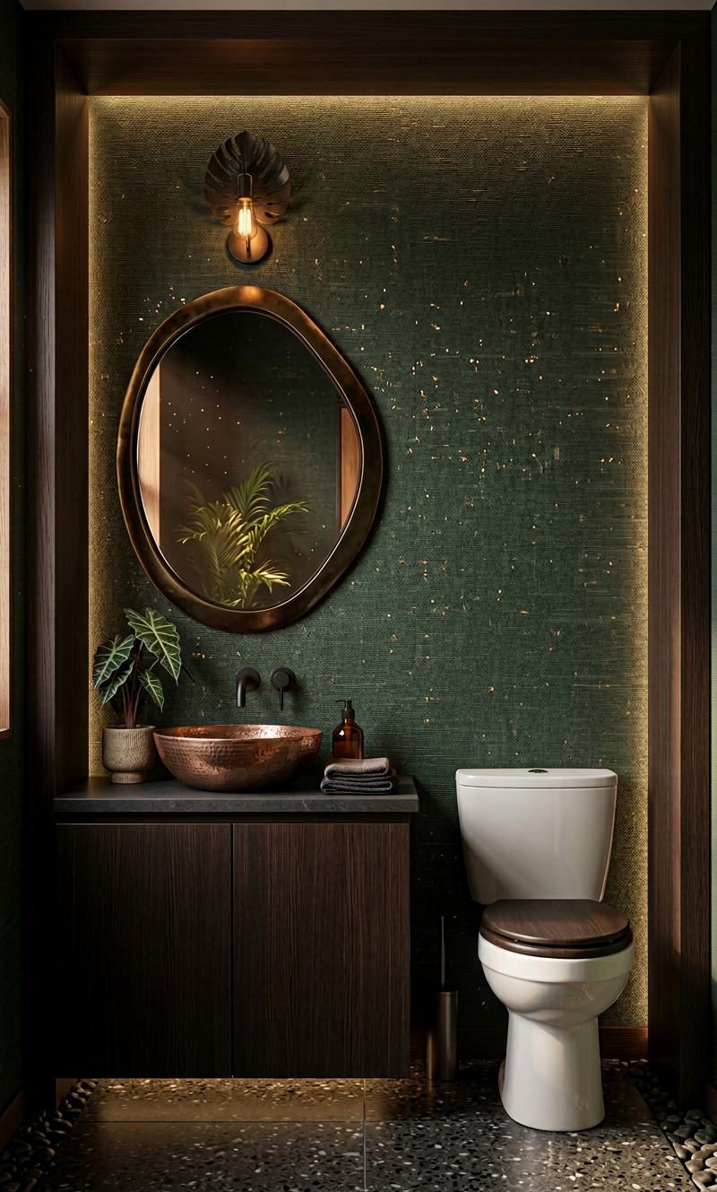 Modern Tropical Powder Room