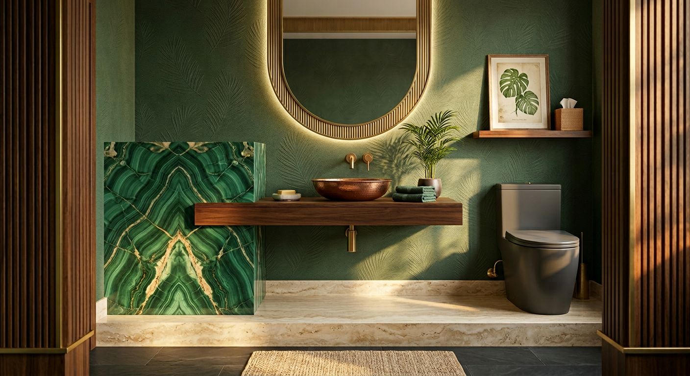 Modern Tropical Powder Room