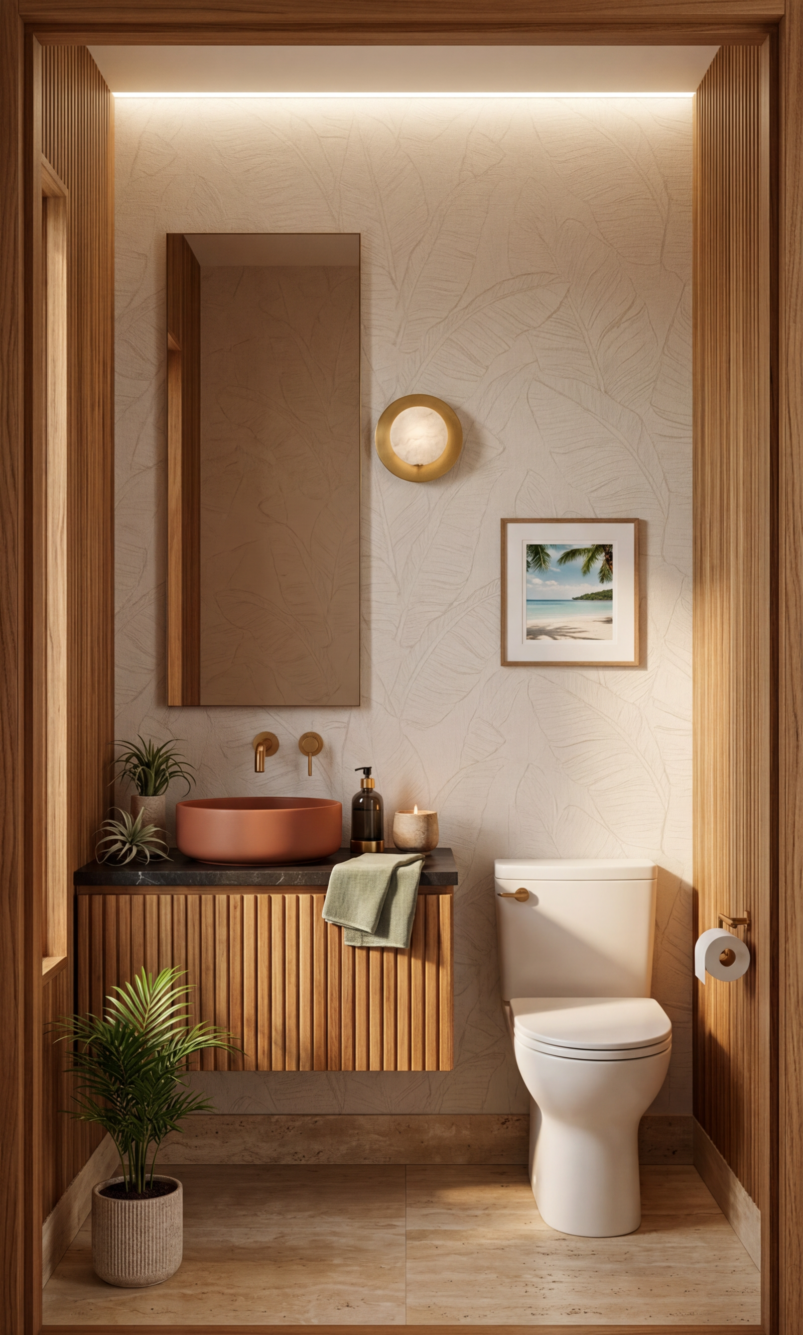 Modern Tropical Powder Room