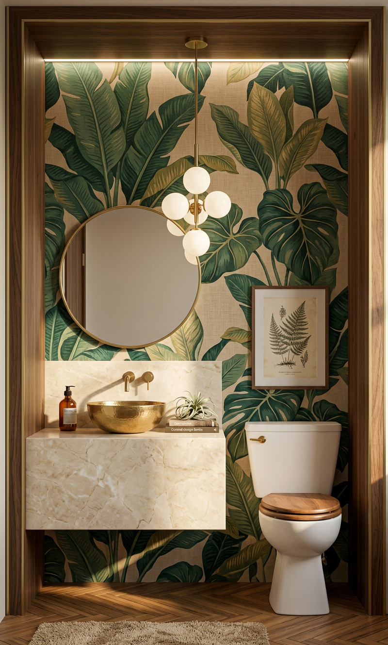 Modern Tropical Powder Room