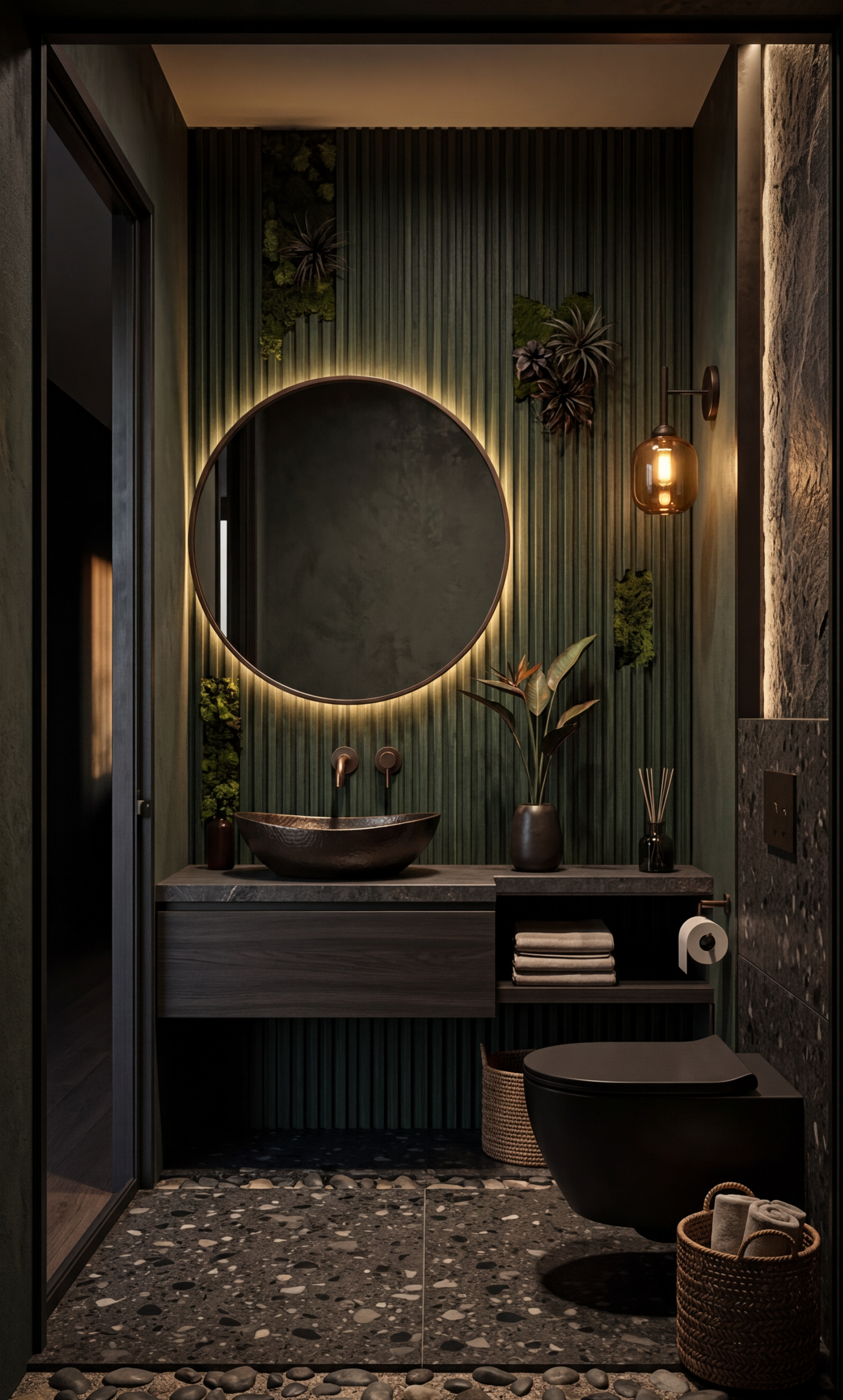 Modern Tropical Powder Room