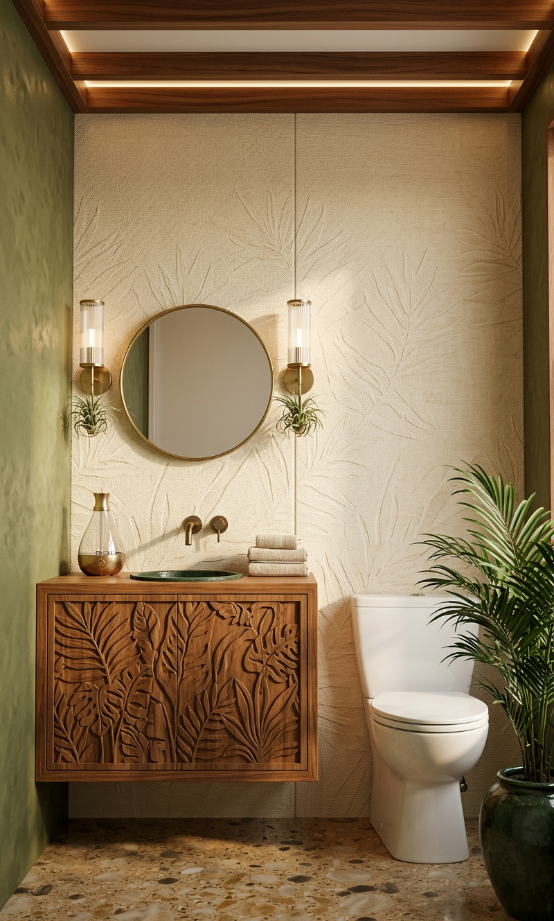 Modern Tropical Powder Room