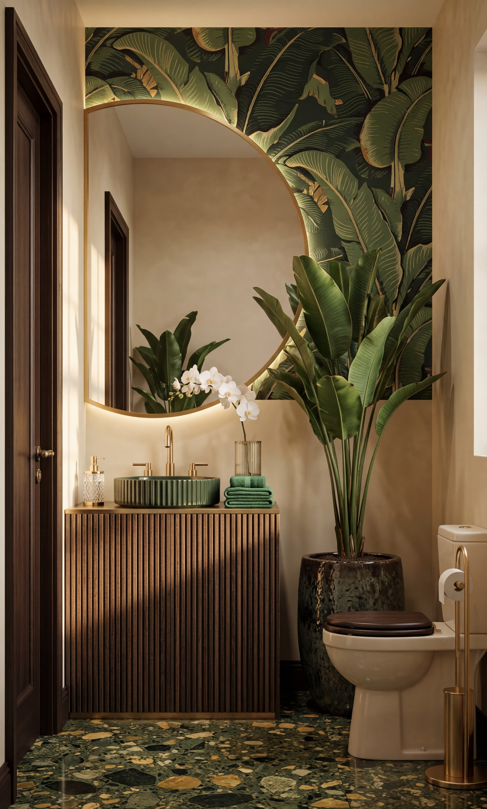 Modern Tropical Powder Room