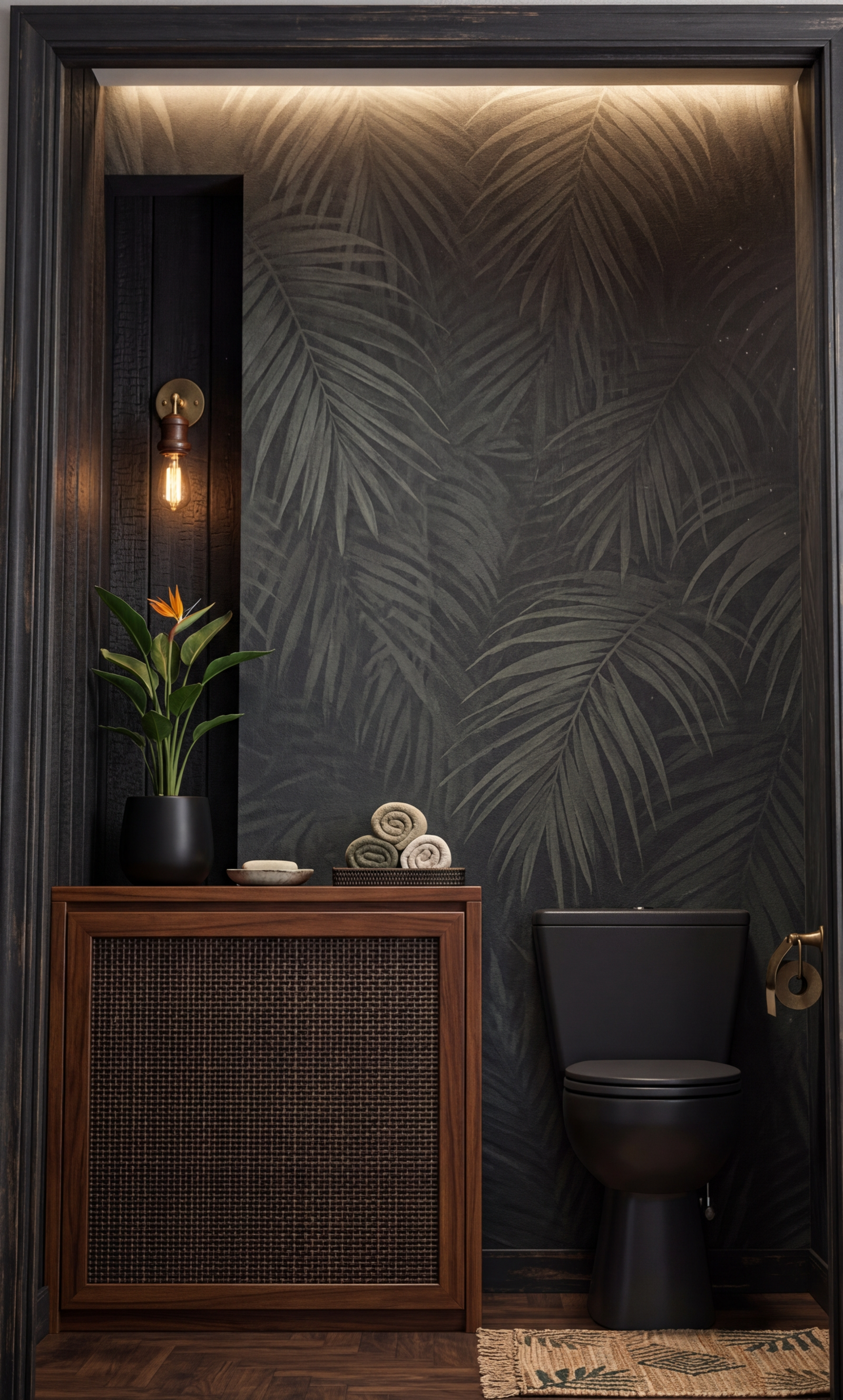 Modern Tropical Powder Room