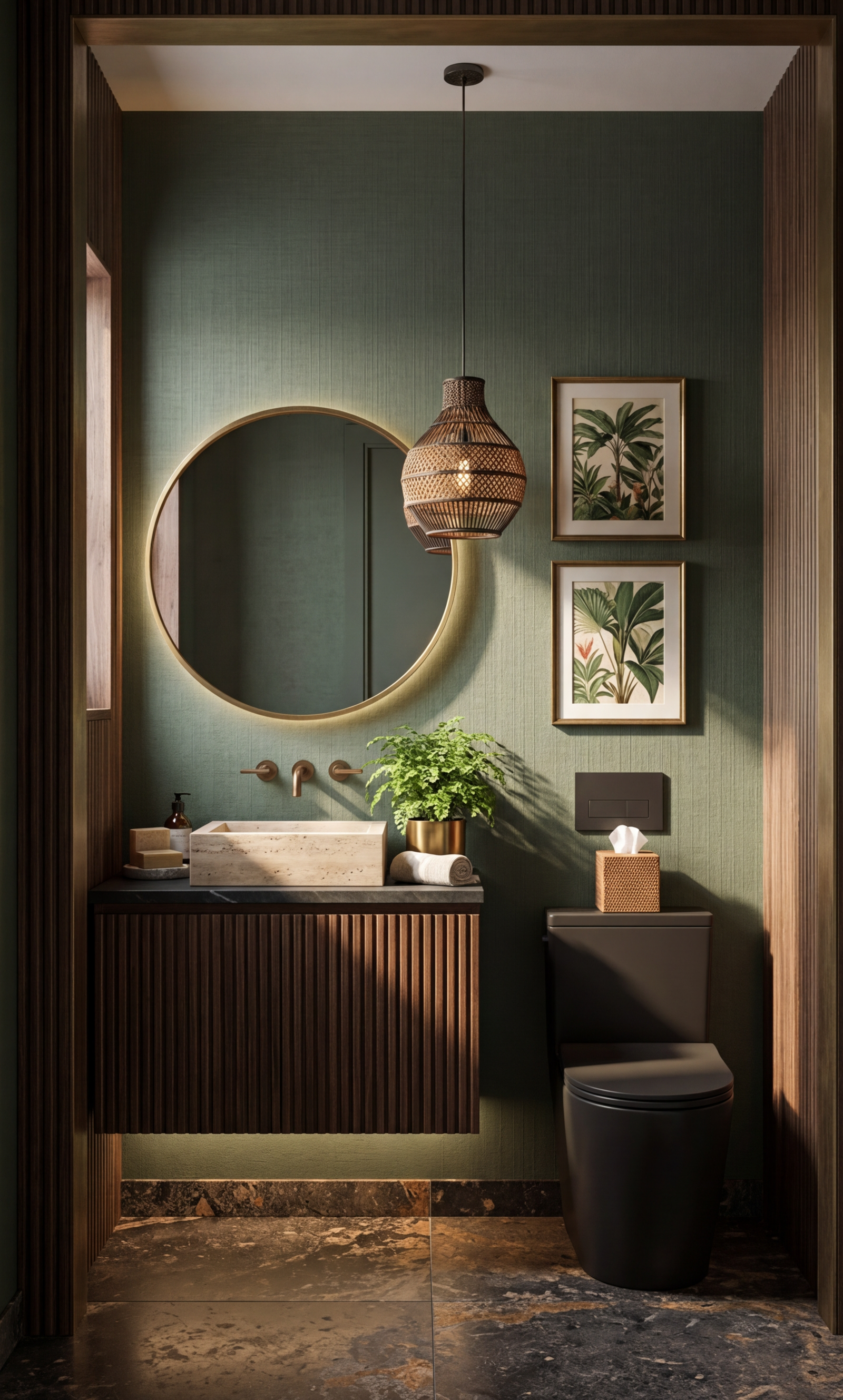 Modern Tropical Powder Room