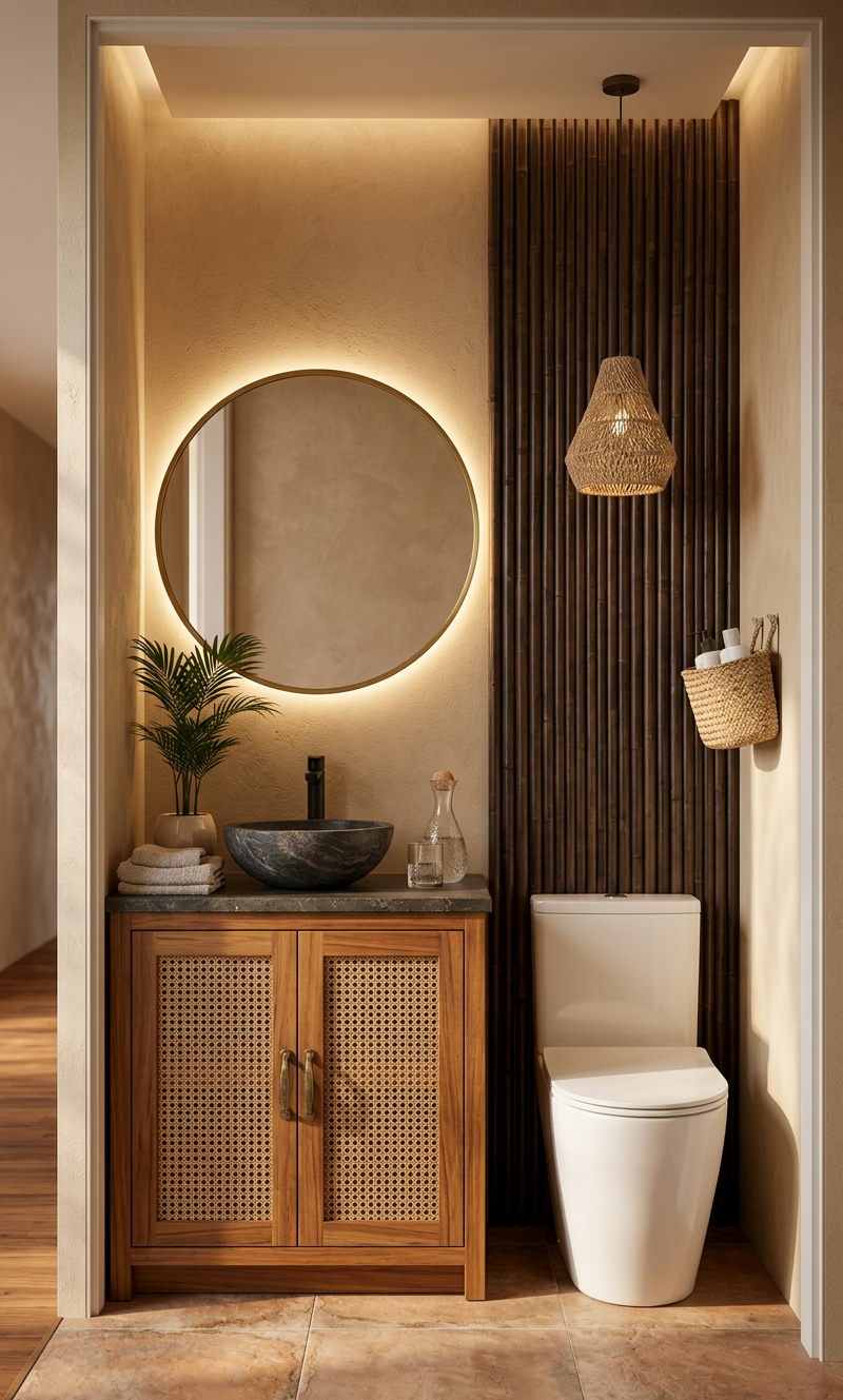Modern Tropical Powder Room