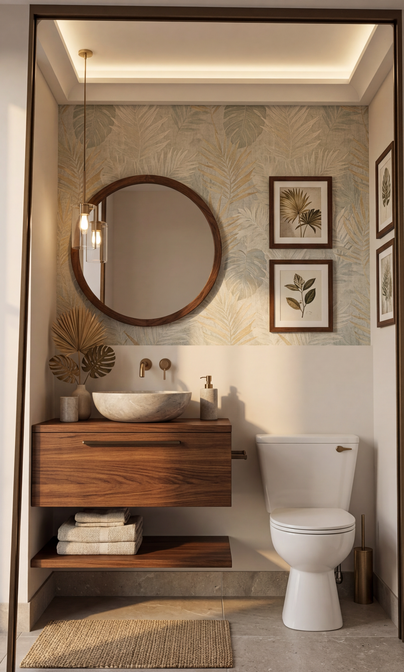Modern Tropical Powder Room
