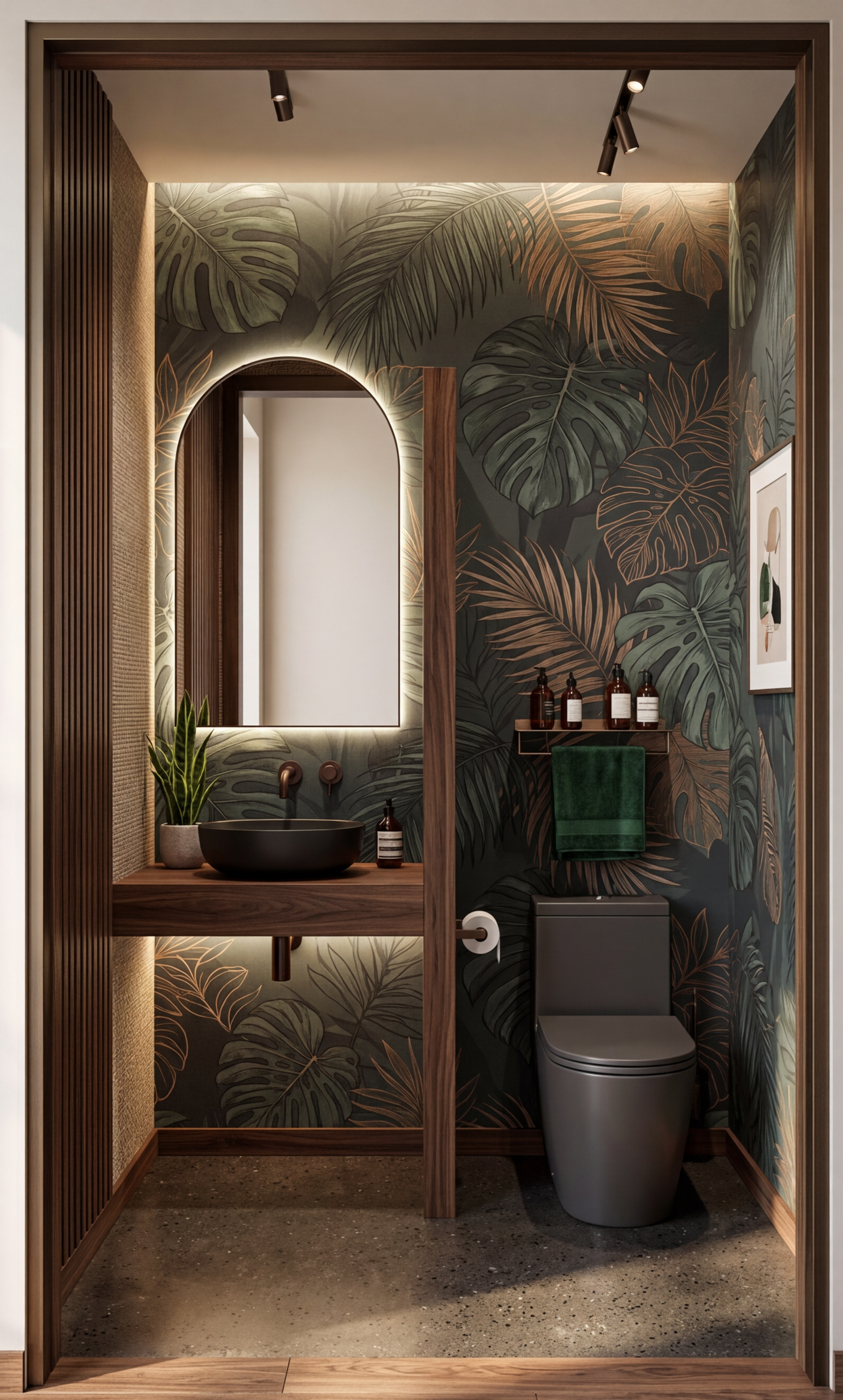 Modern Tropical Powder Room