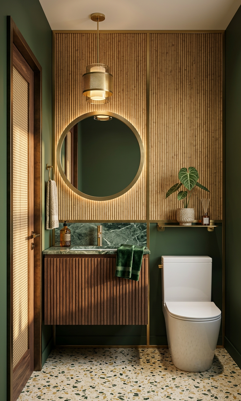 Modern Tropical Powder Room
