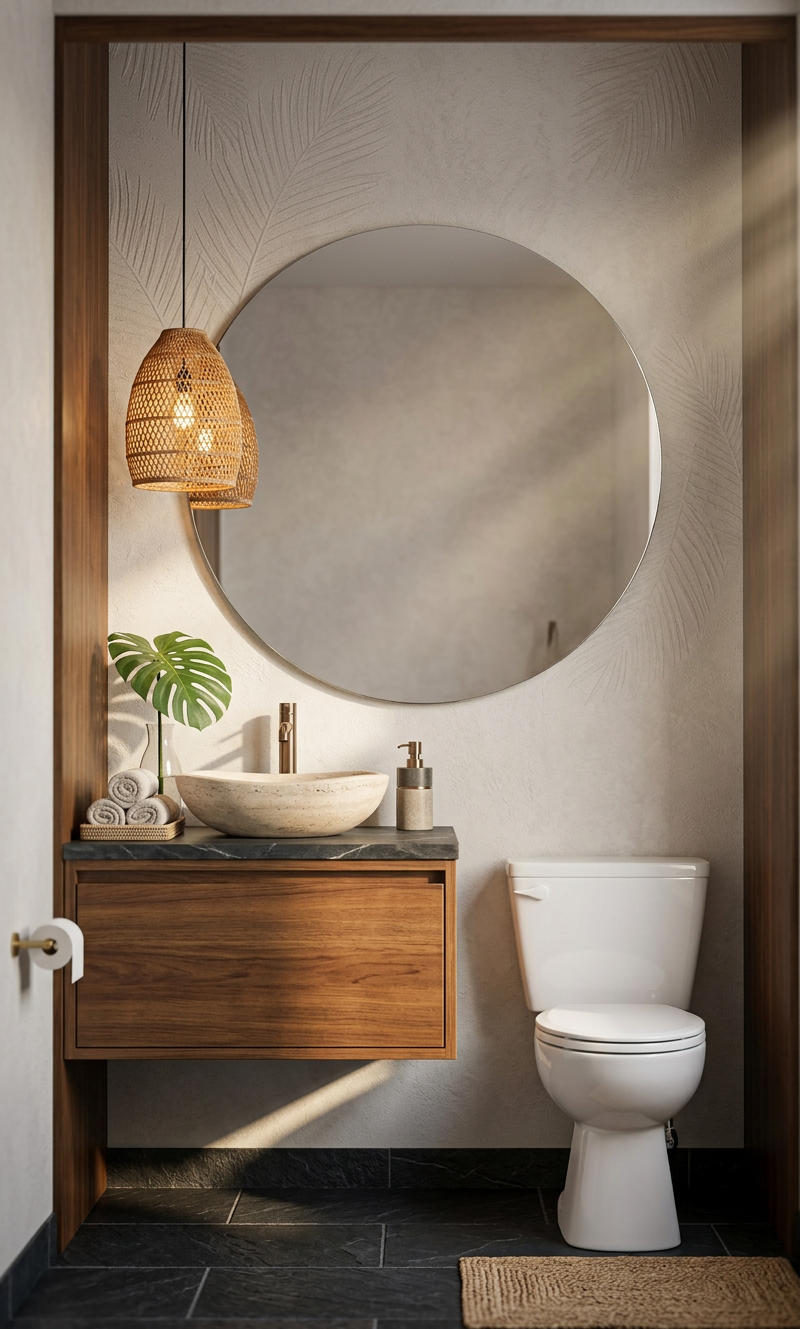 Modern Tropical Powder Room