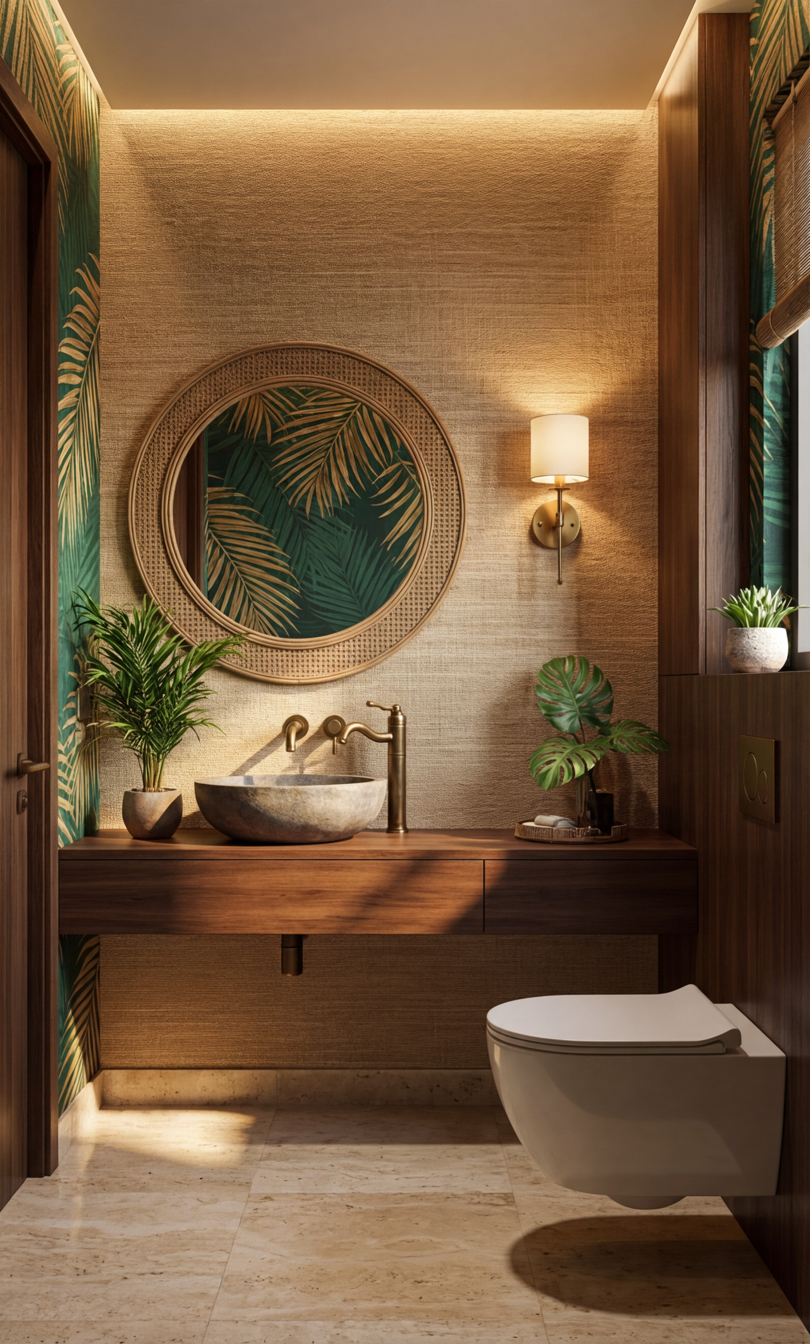 Modern Tropical Powder Room