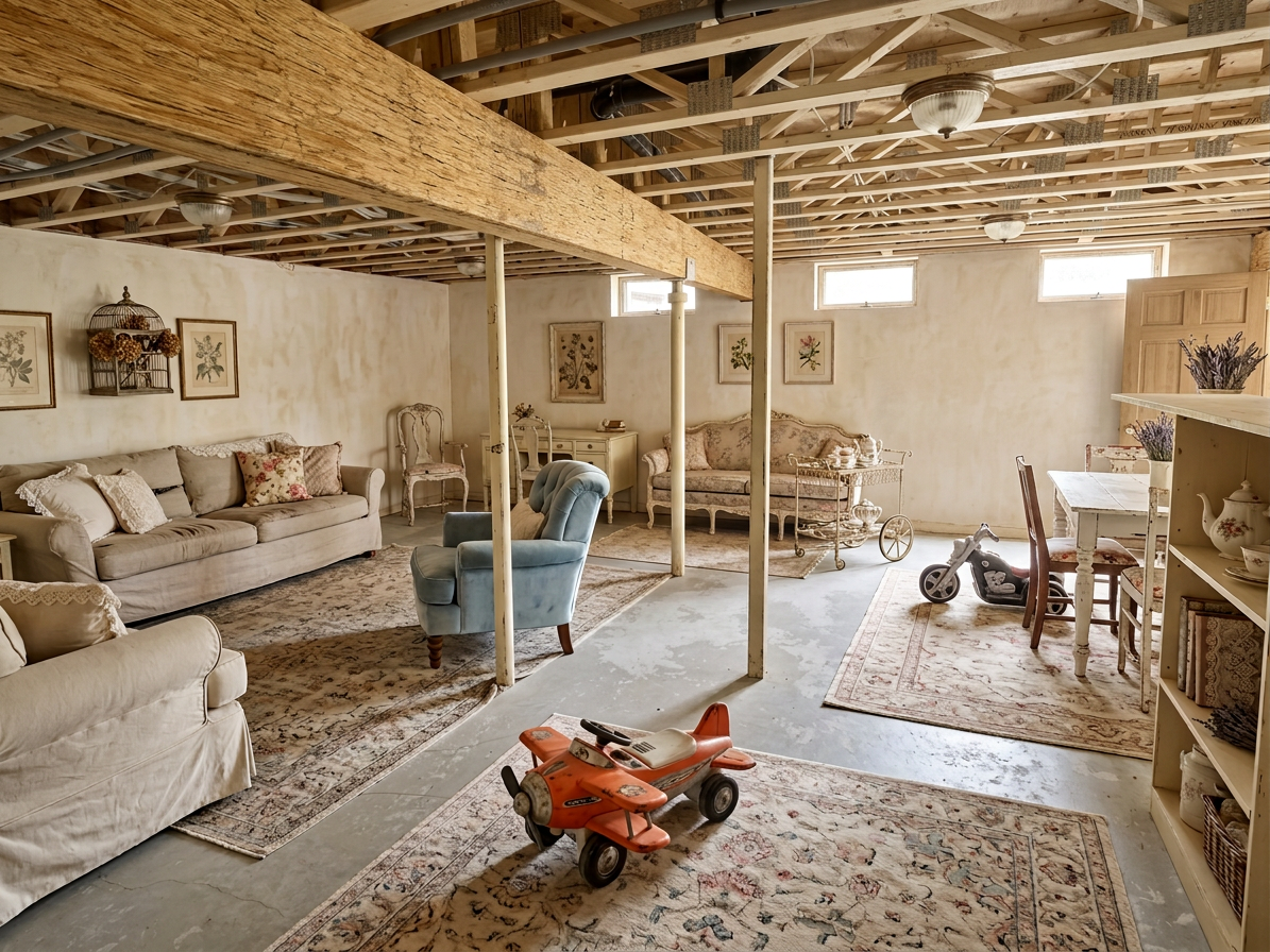 Shabby Chic Basement