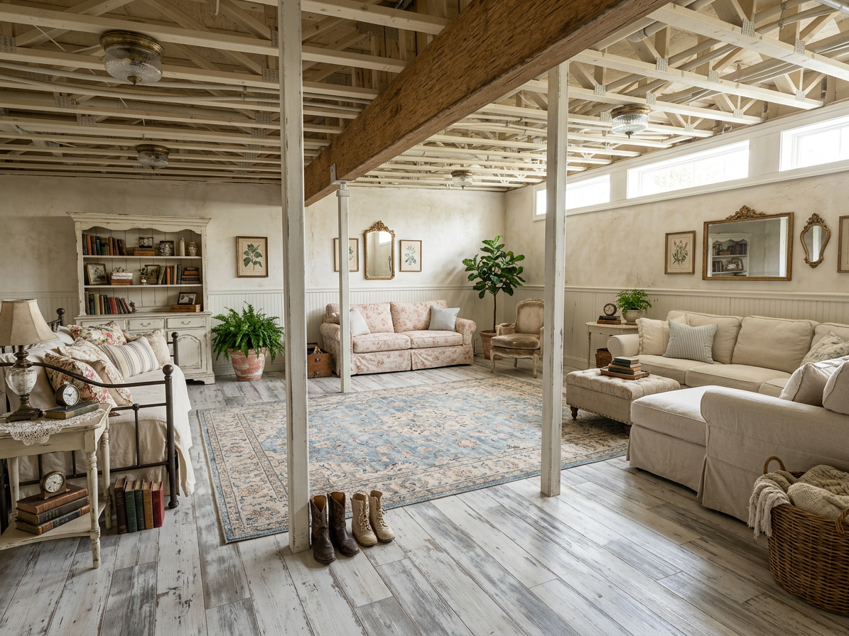 Shabby Chic Basement