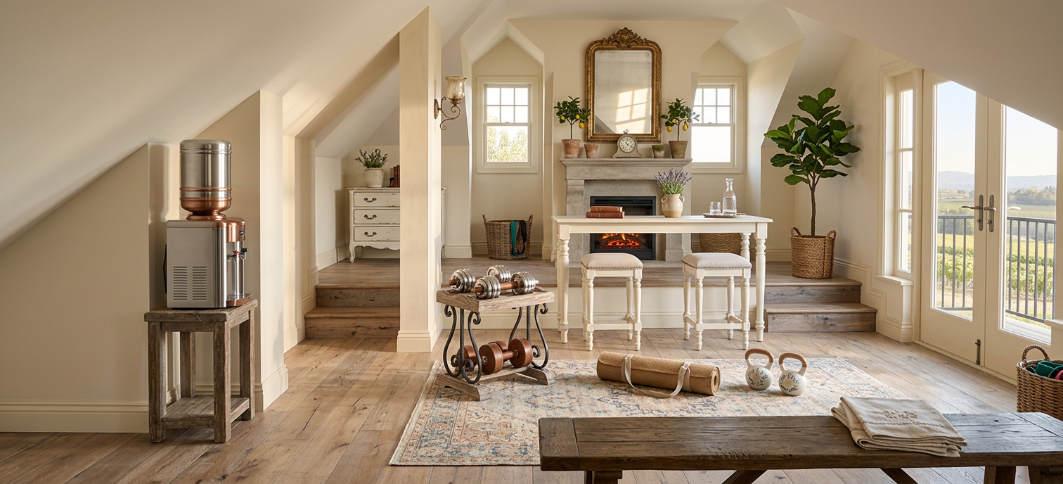 French Country Home Gym Studio