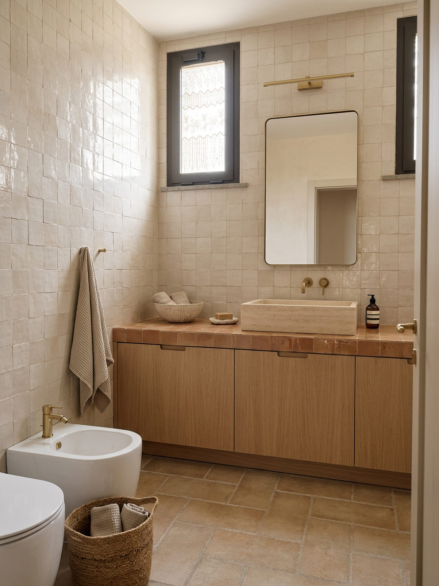 Warm Minimalism Bathroom
